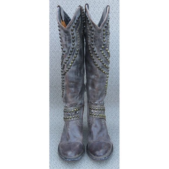 Old Gringo Belinda Womens Size 7 B Brown Studded 18.5" Tall Western Boots - Picture 3 of 16